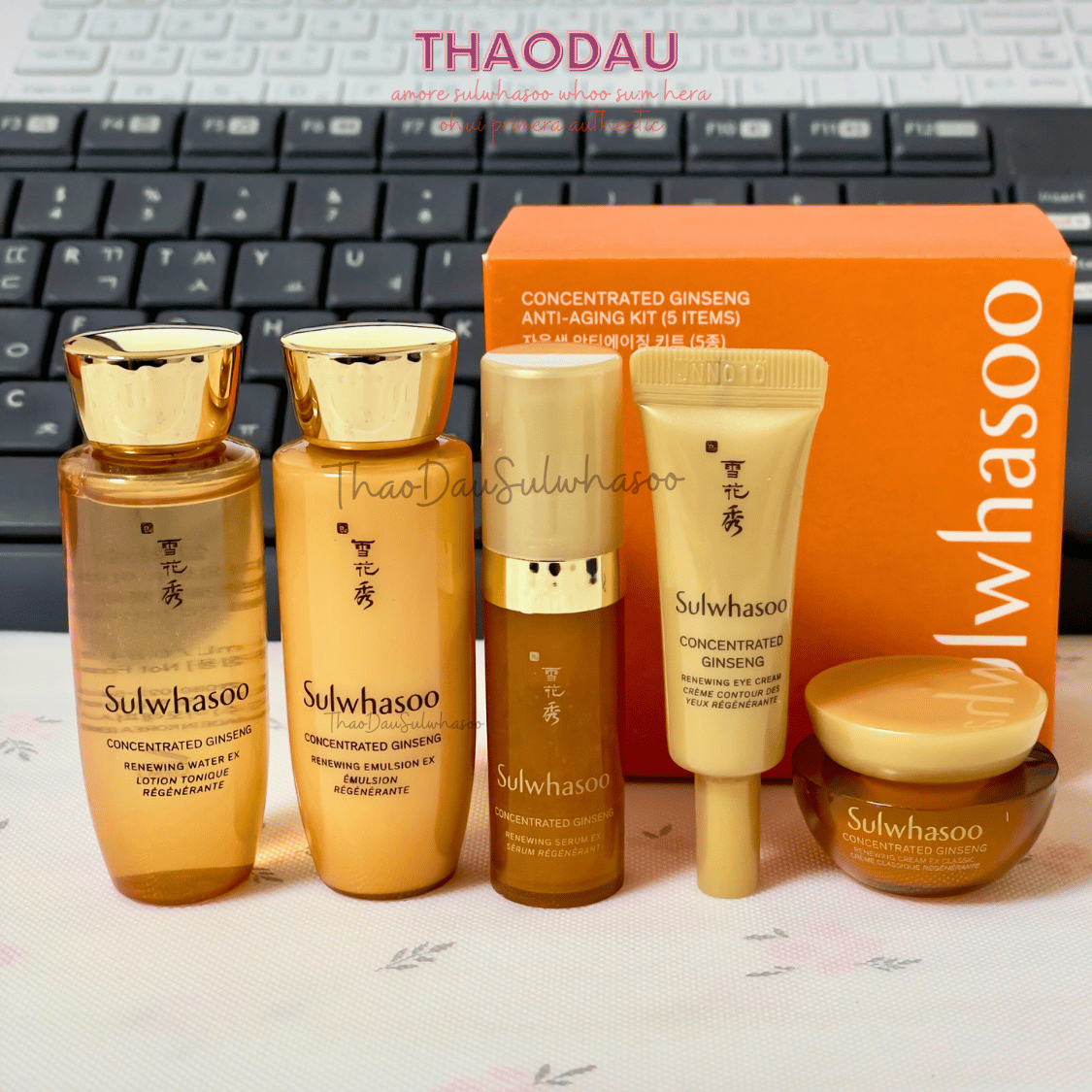 Set dưỡng Sulwhasoo nhân sâm tái sinh chống lão hóa da 5items mini Sulwhasoo Concentrated Ginseng anti aging tloskorea cũ
