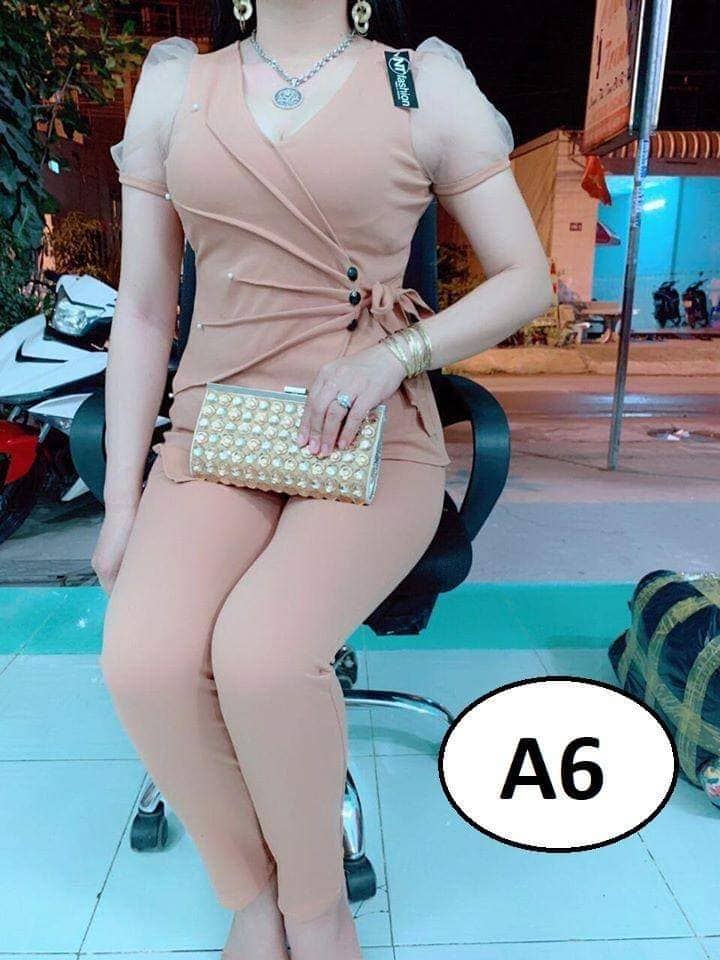 Đồ bộ nữ 💖 Set đồ bộ thun, quần dài áo cộc tay, eo thắt dây nơ, tay phối lưới siêu xinh cho nữ