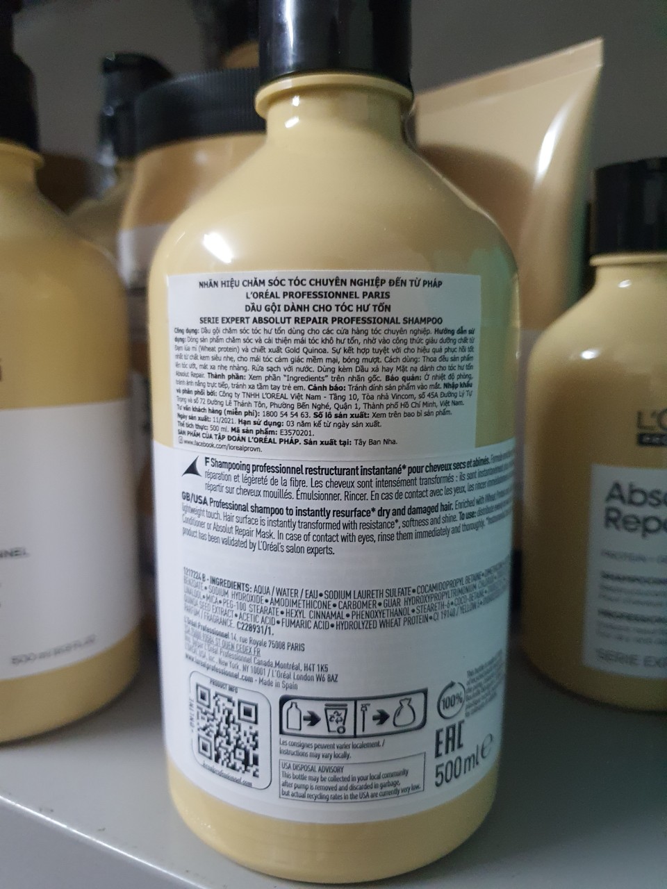 [Loreal] Dầu gội Loreal Professionnel phục hồi tóc 1500ml-500ml-300ml