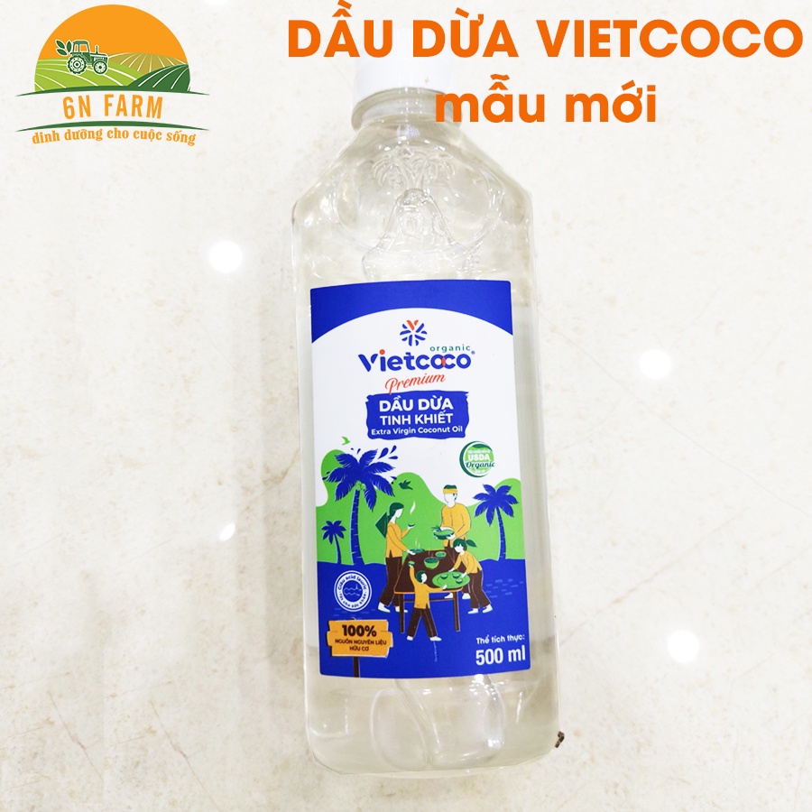 Dầu dừa tinh khiết Organic VIetcoco (thực phẩm) - chai 250ml, 500ml, 1lit.....