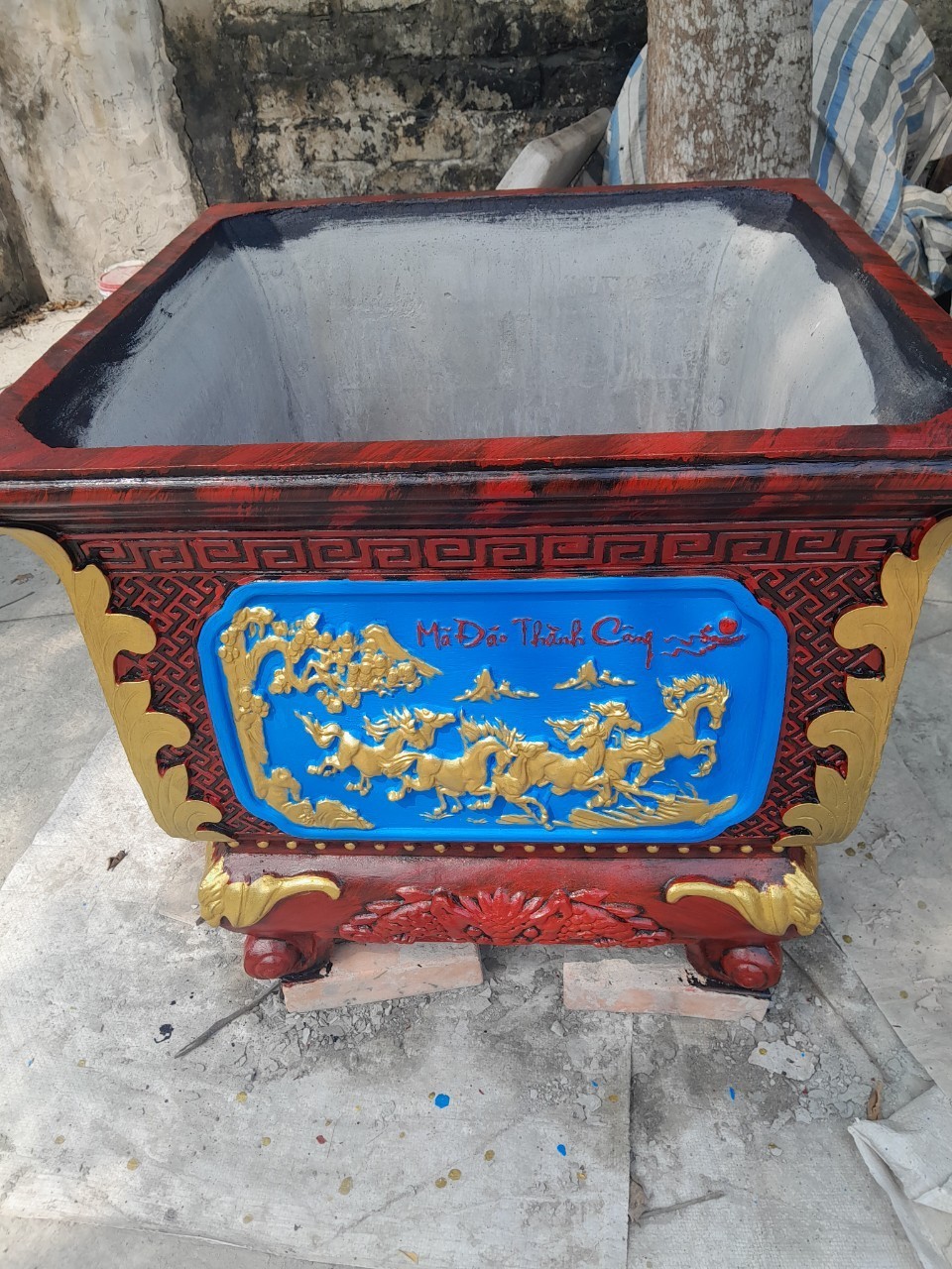 [ Lon 4kg] Sơn màu XANH LAM hệ bóng ngoại thất