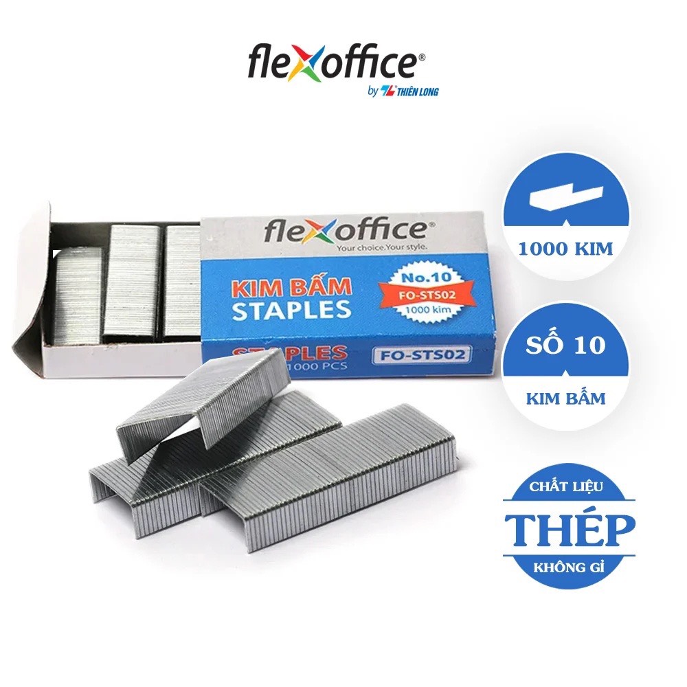 Combo Bộ bấm kim số 10 và kim bấm Flexoffice