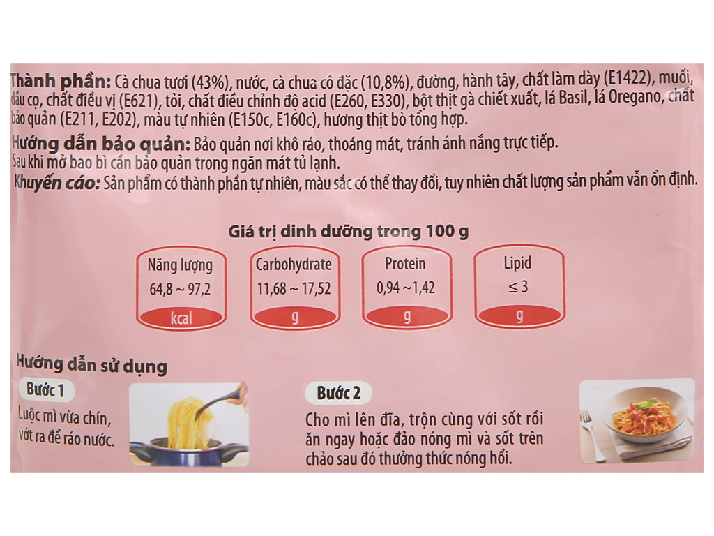 Sốt spaghetti o'food gói 120g