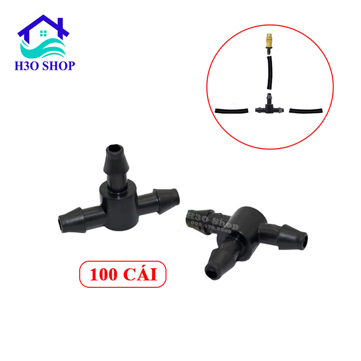 Tê chia 3 nối ống PE/LDPE 6mm, 8mm tưới nhỏ giọt - hệ thống tưới tự động béc tưới nhỏ giọt