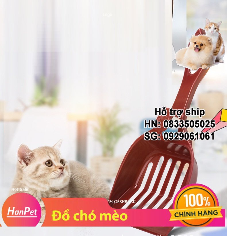 Hanpet - Hót phân mèo - xẻng nhựa xúc cát vệ sinh mèo- xẻng hót kít mèo (mẫu ngẫu nhiên)