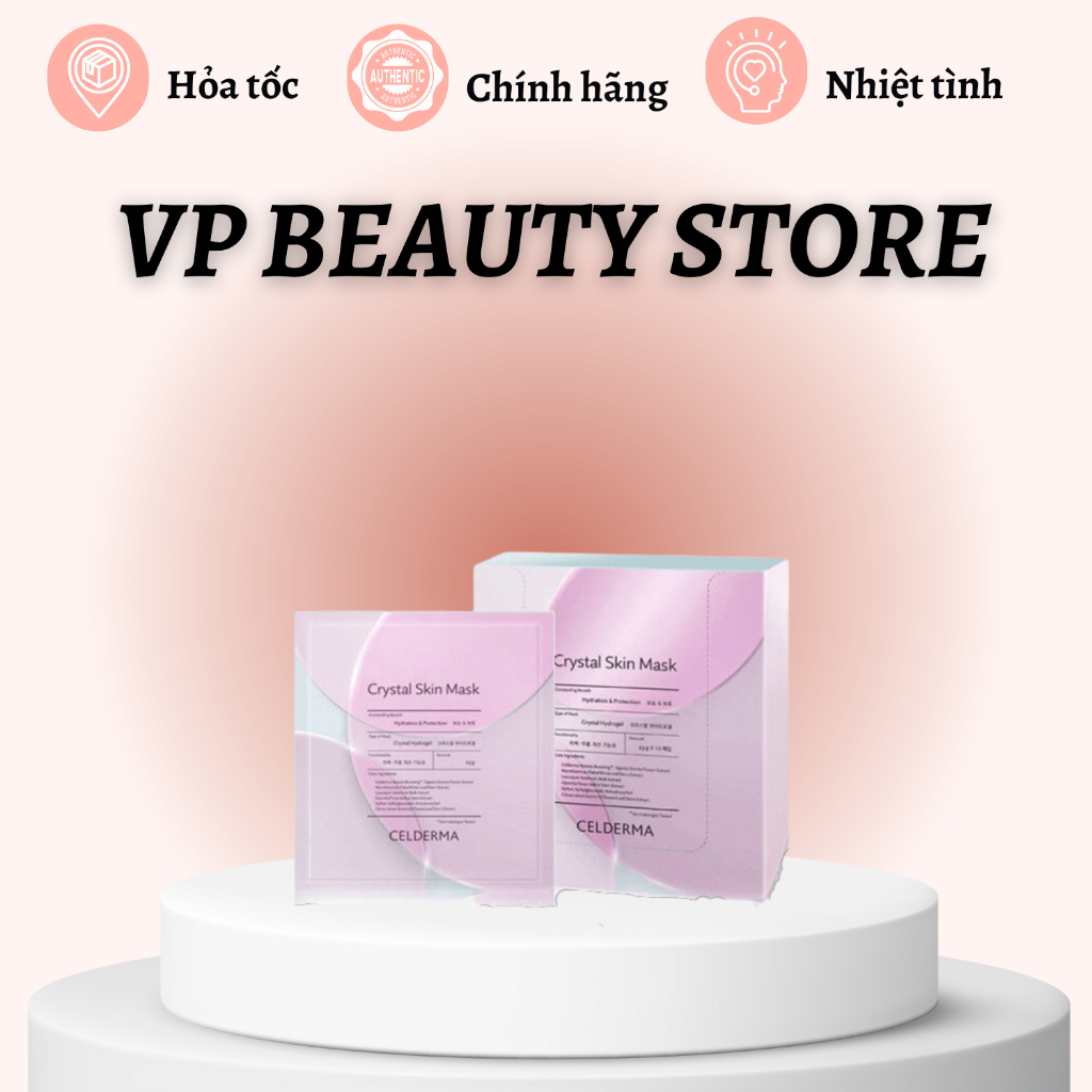 Hộp Mặt Nạ Thạch Siêu Dưỡng Ẩm Sáng Da Celderma Crystal Skin Mask 10 miếng