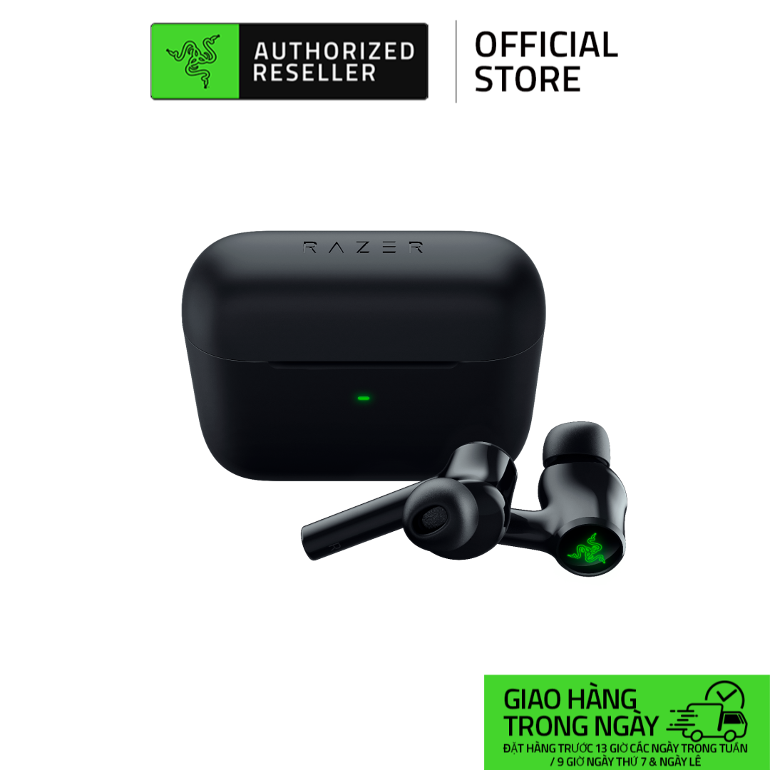 Razer Hammerhead Pro HyperSpeed True Wireless Gaming Earbuds with Razer Chroma™ RGB, Bluetooth (Tai nghe Bluetooth) | Adjustable ANC | Fast Wireless Charging Case | 30 Hr Battery | Bluetoot