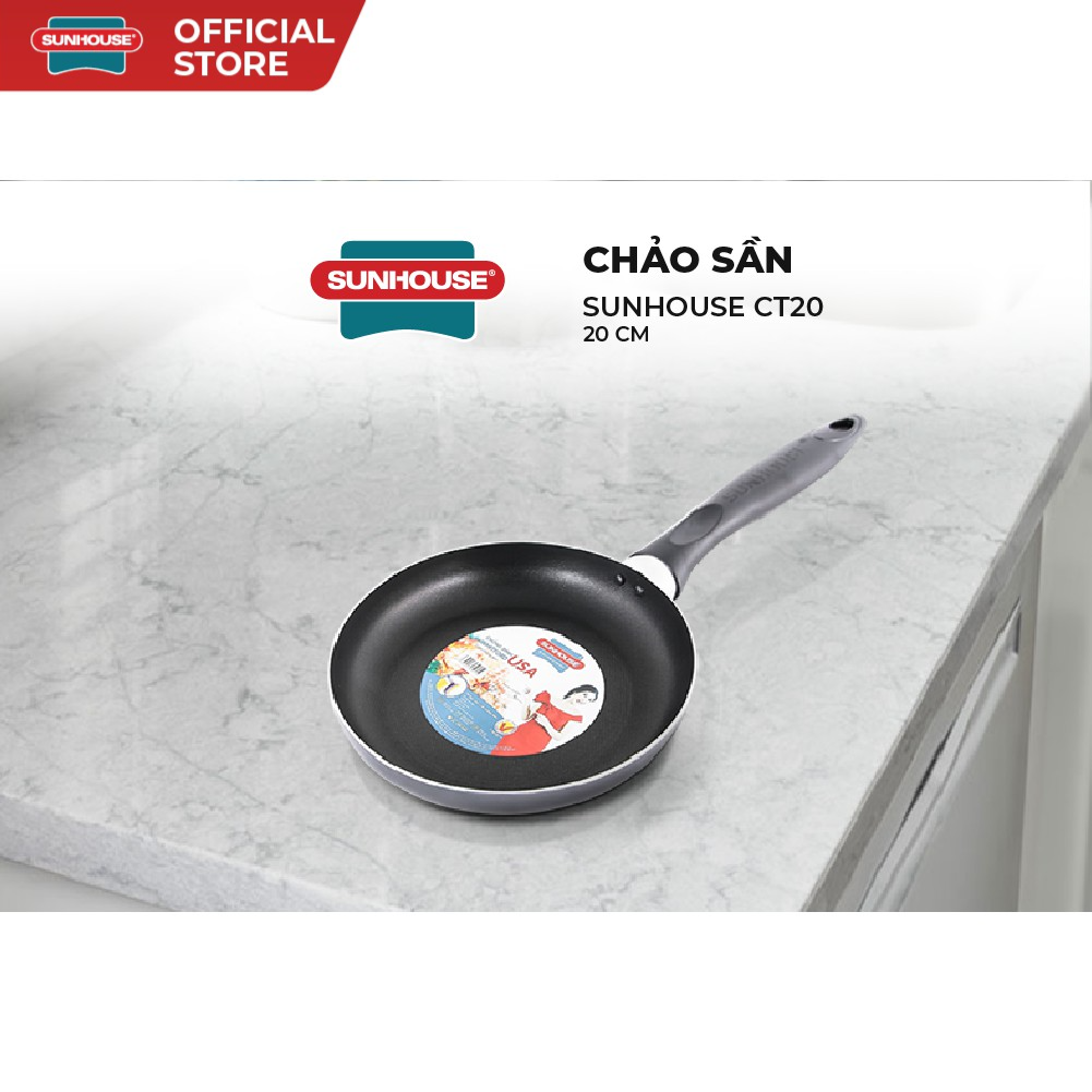 [ CHỐNG DÍNH MỸ ] Chảo sần Sunhouse phi 16-30cm (Đen)