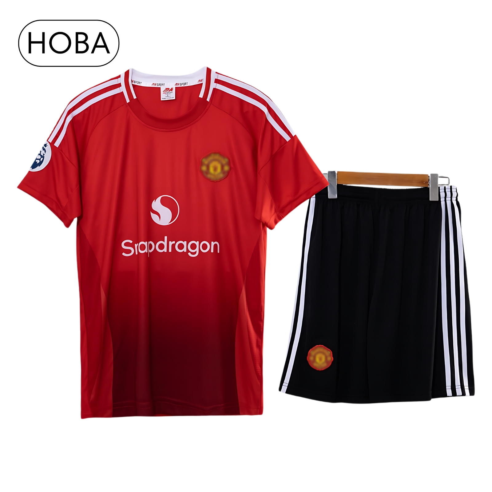 Bộ quần áo bóng đá đồ đá banh CLB MU Manchester United đỏ 2024 2025 vải thun lạnh logo thêu