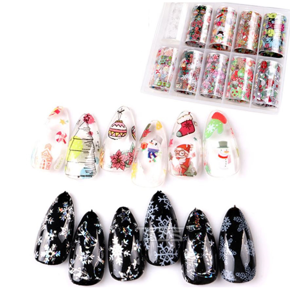 Set 10 Cuộn Giấy Foil Trang Trí Móng