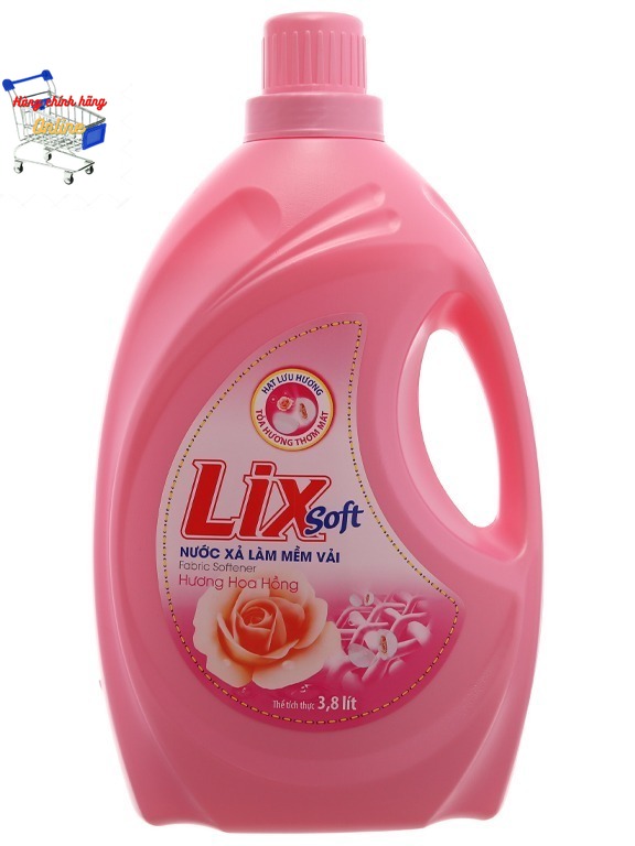 HCMNước xả vải Lix Soft hương hoa hồng can 3.8 lít