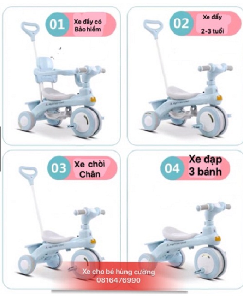 XE ĐẨY EM BÉ 4 IN 1 CAO CẤP 2021