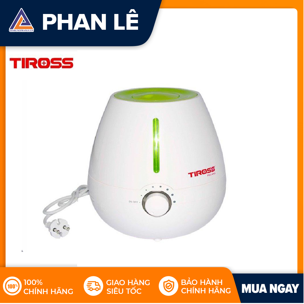 Máy tạo ẩm Tiross TS840 (Trắng phối xanh)