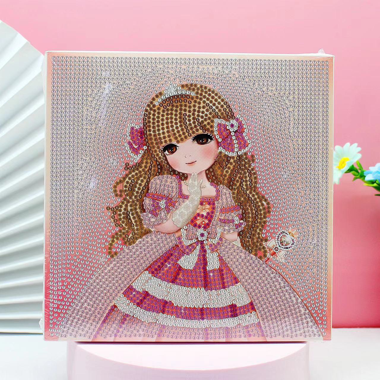 Tranh đính đá công chúa size 20x20  NGỌC THỊNH