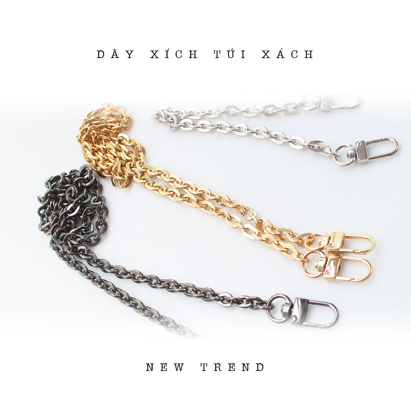 Leash strap handbag 7mm chain letters o cleaner-100style