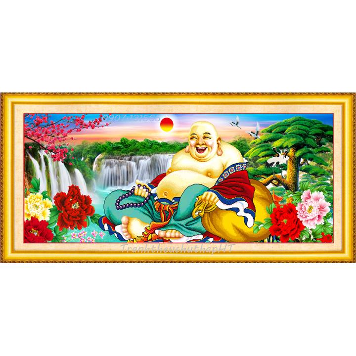 [HCM]Tranh đính đá Phật Di Lặc 120*50cm - tự đính
