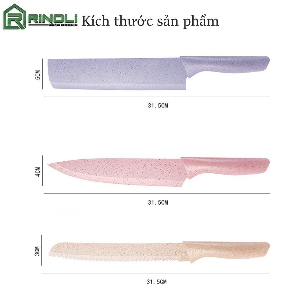 BỘ DAO LÚA MẠCH KHÁNG KHUẨN 6 MÓN CAO CẤP - RINOLI