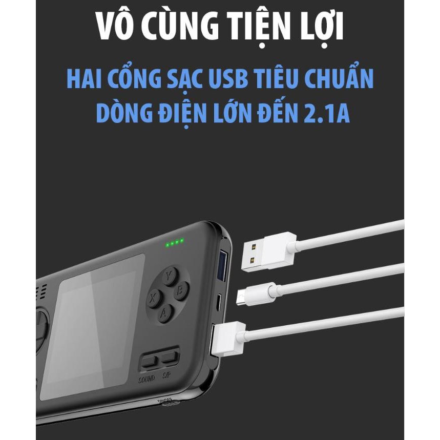 Máy Chơi Game Cầm Tay 416 Game Kiêm Pin Sạc Dự Phòng 8000 mAh - Bảo Hành 12 Tháng