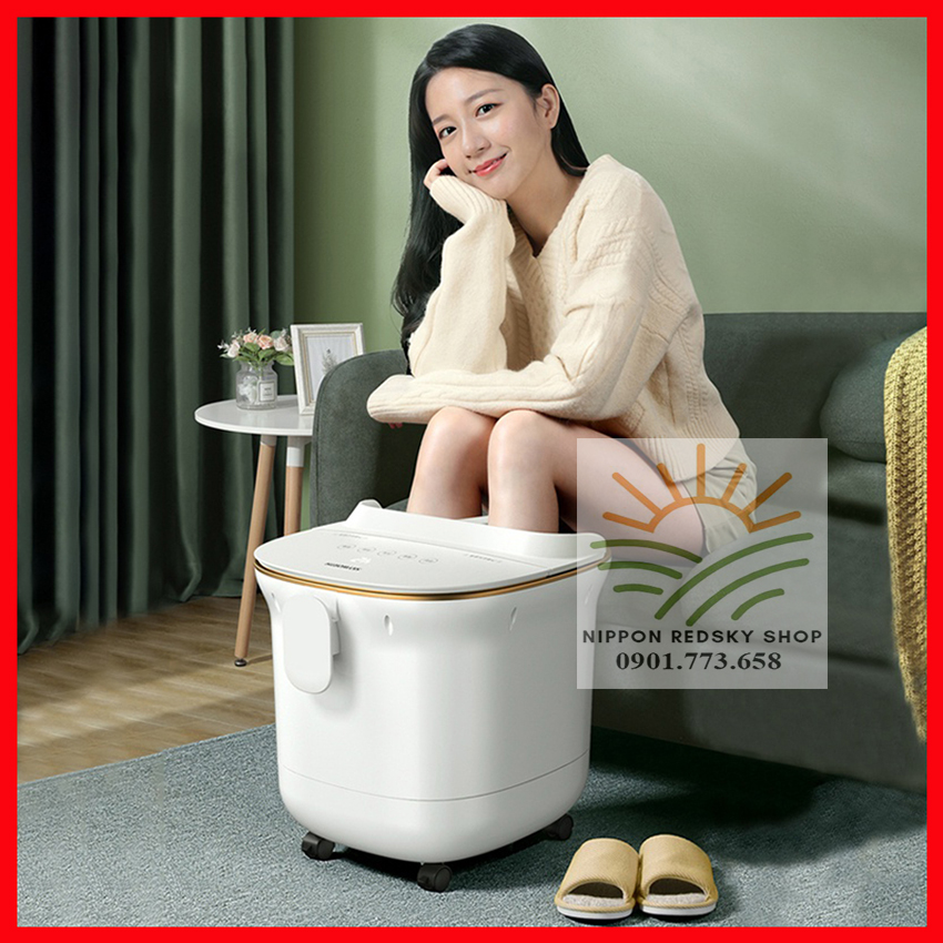 Máy ngâm và massage chân Skyworth 450W màn hình cảm ứng CÓ ĐIỀU KHIỂN TỪ XA + BÁNH XE, Chậu massage chân, Bồn ngâm massage tia hồng ngoại, khử mùi hôi, chậu ngâm chân, bồn ngâm chân
