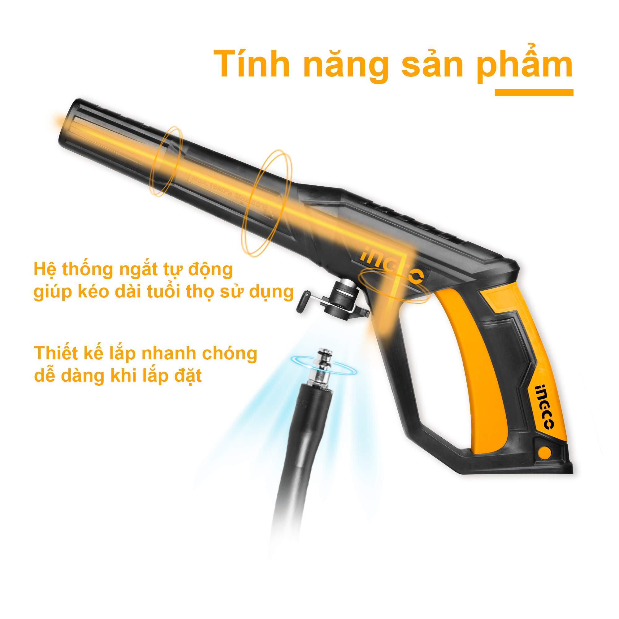 Máy rửa xe 1400W INGCO HPWR14008