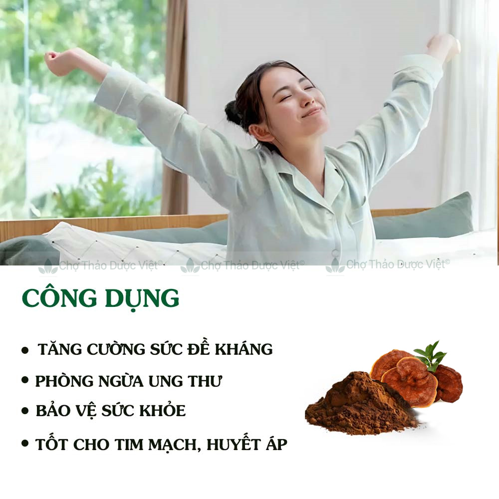 Bột nấm linh chi 100g, nguyên chất, tăng sức đề kháng, hỗ trợ tim mạch, huyết áp, ngừa ung thư