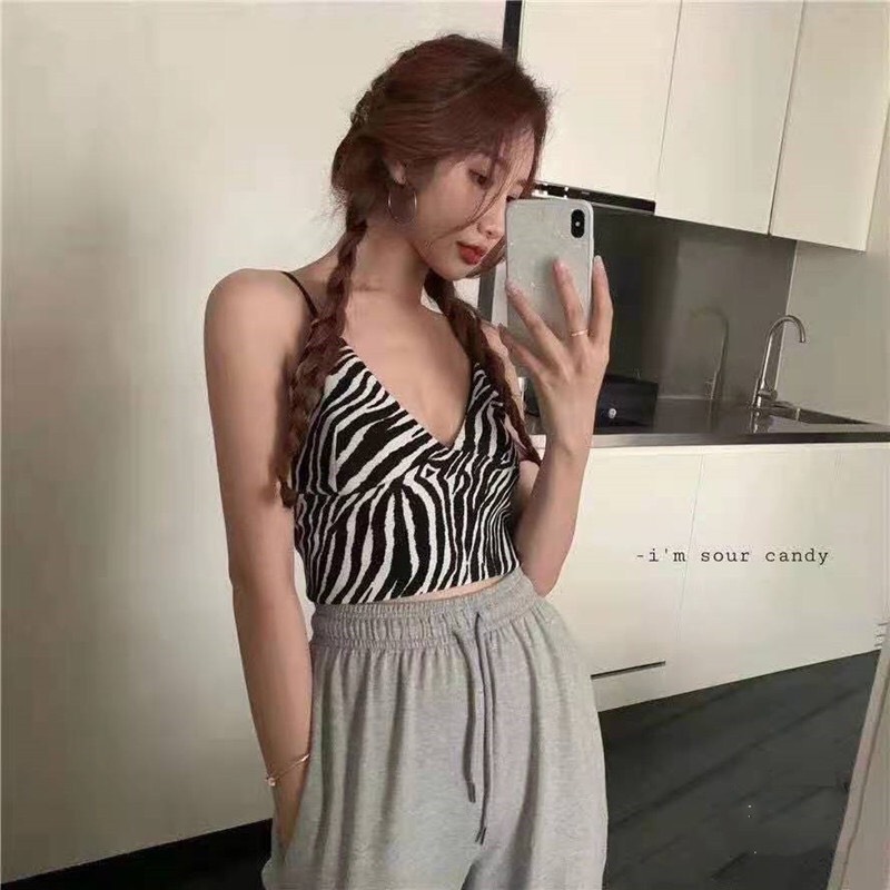 áo hai dây họa tiết ngựa vằn