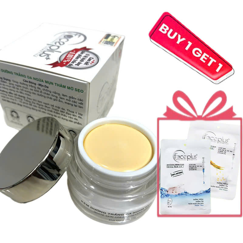[ TẶNG MẶT NẠ] KEM DƯỠNG TRẮNG DA NGỪA MỤN THÂM FACEPLUS+ ( 10g - 15g)