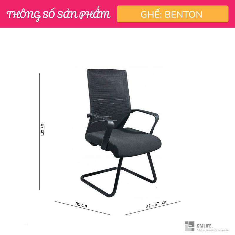 Ghế chân quỳ lưng trung bọc lưới SMLIFE Benton