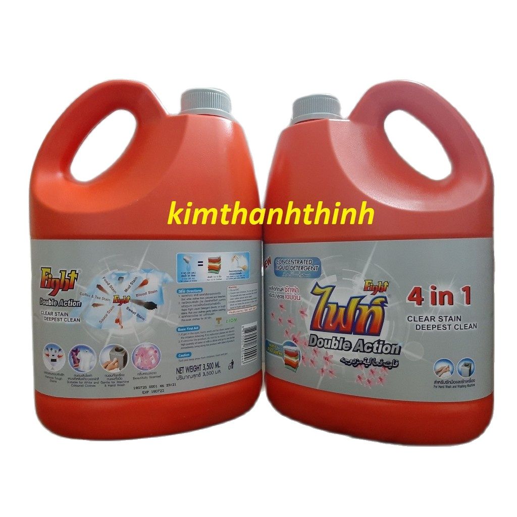(KTT) Nước giặt Fight 4in1 Thái Lan 3000ml Can Xám