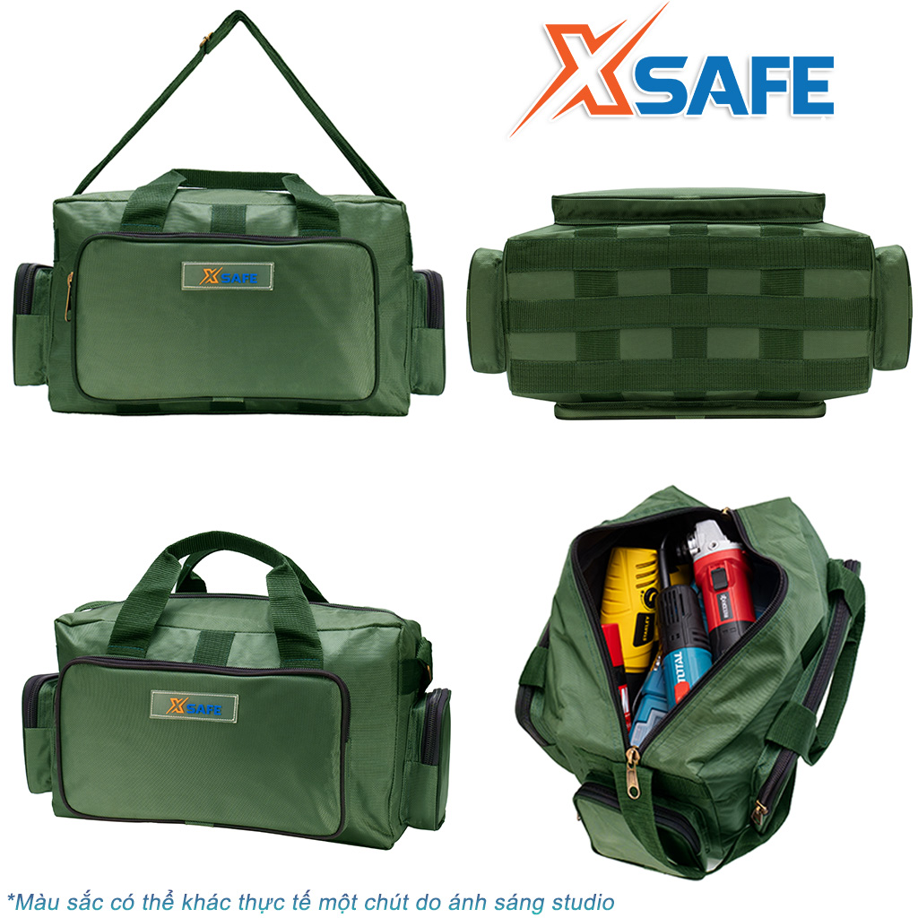 Túi đồ nghề đa năng XSAFE 3 size M/L/XL, vải gáp hai lớp dày dặn, khó sờn rách, đường chỉ may polyester chắc chắn