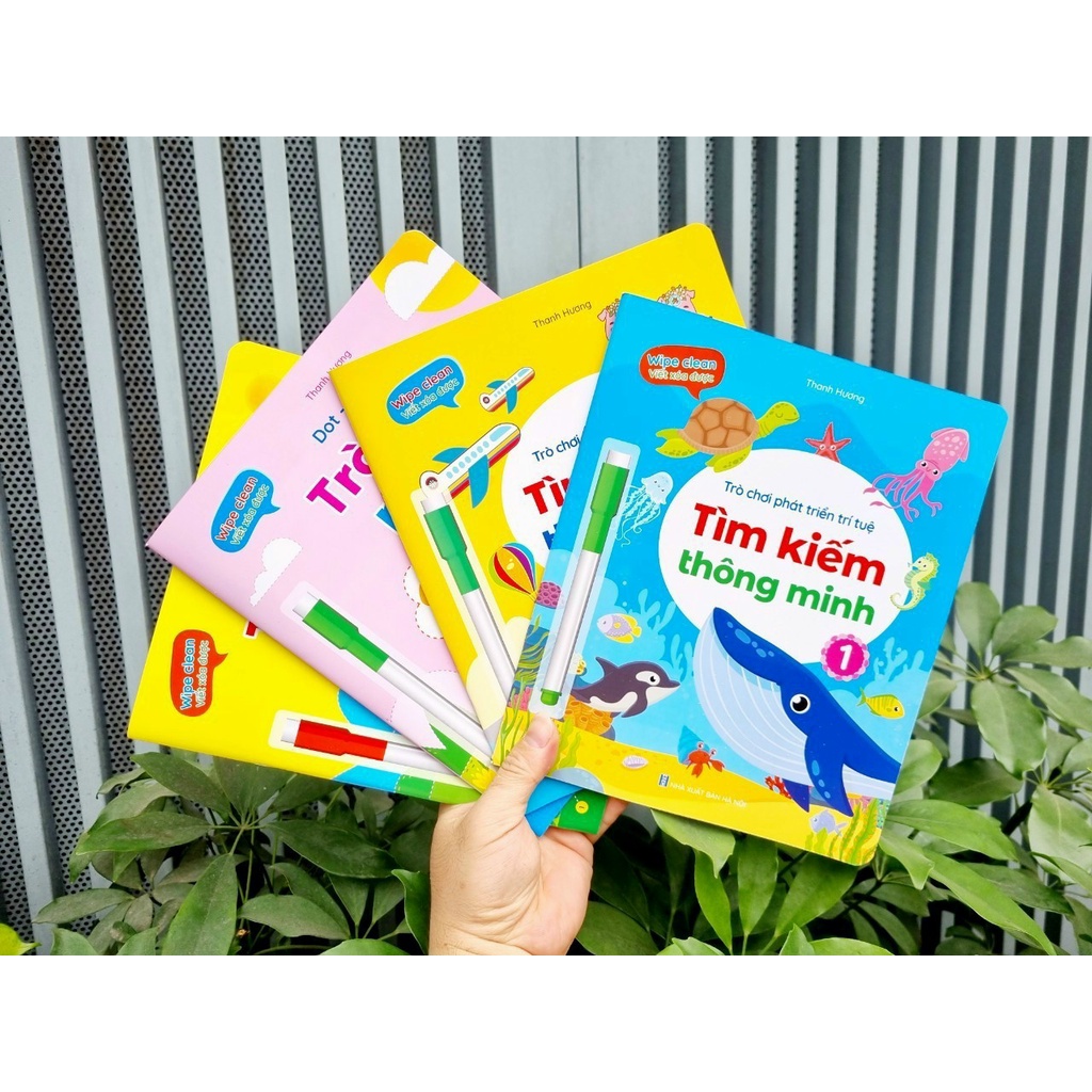 COMBO Bộ 4 Sách Trò Chơi Rèn Luyện Trí Thông Minh - Bộ Sách Trò Chơi Nối Số và Trò Chơi Tìm Kiếm Phát Triển Tư Duy Cho Trẻ Em 2-6 Tuổi