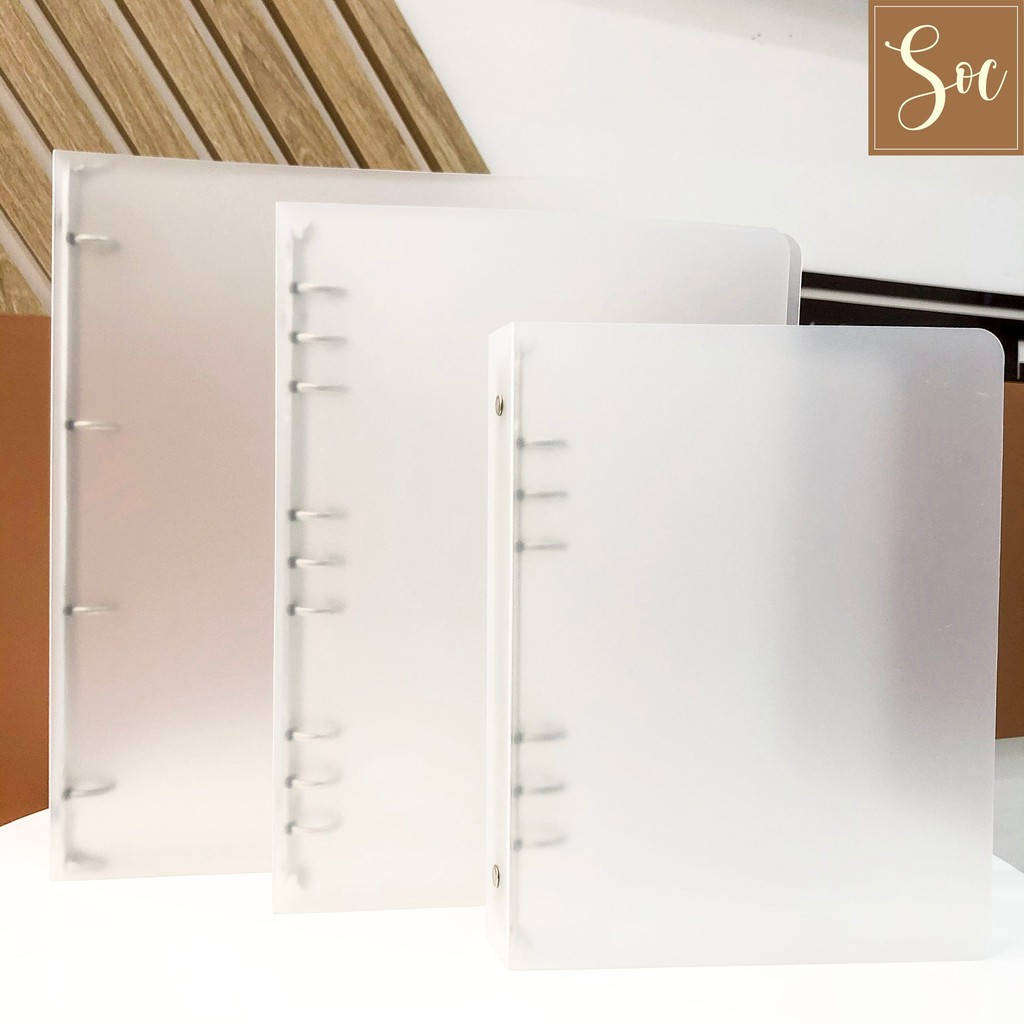 [HCM]Bìa sổ Binder nhựa dẻo trắng mờ không kèm thun gài