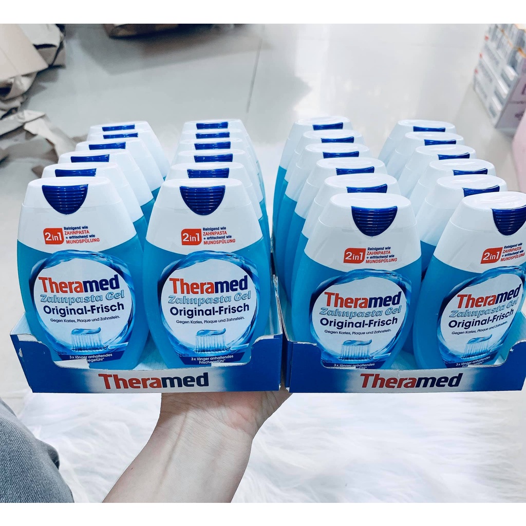 [Hàng Đức chính hãng.HN] Kem đánh răng Theramed 2in1 Đức Dạng ống dẹp{hangducairberlin}
