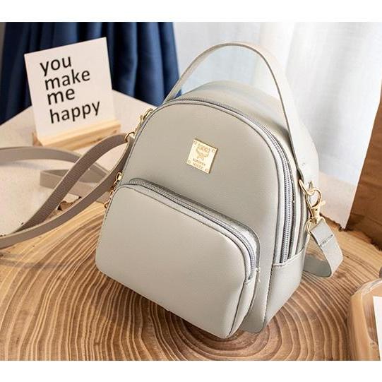 [HCM]Balo Mini Giả Da Siêu Xinh Xám