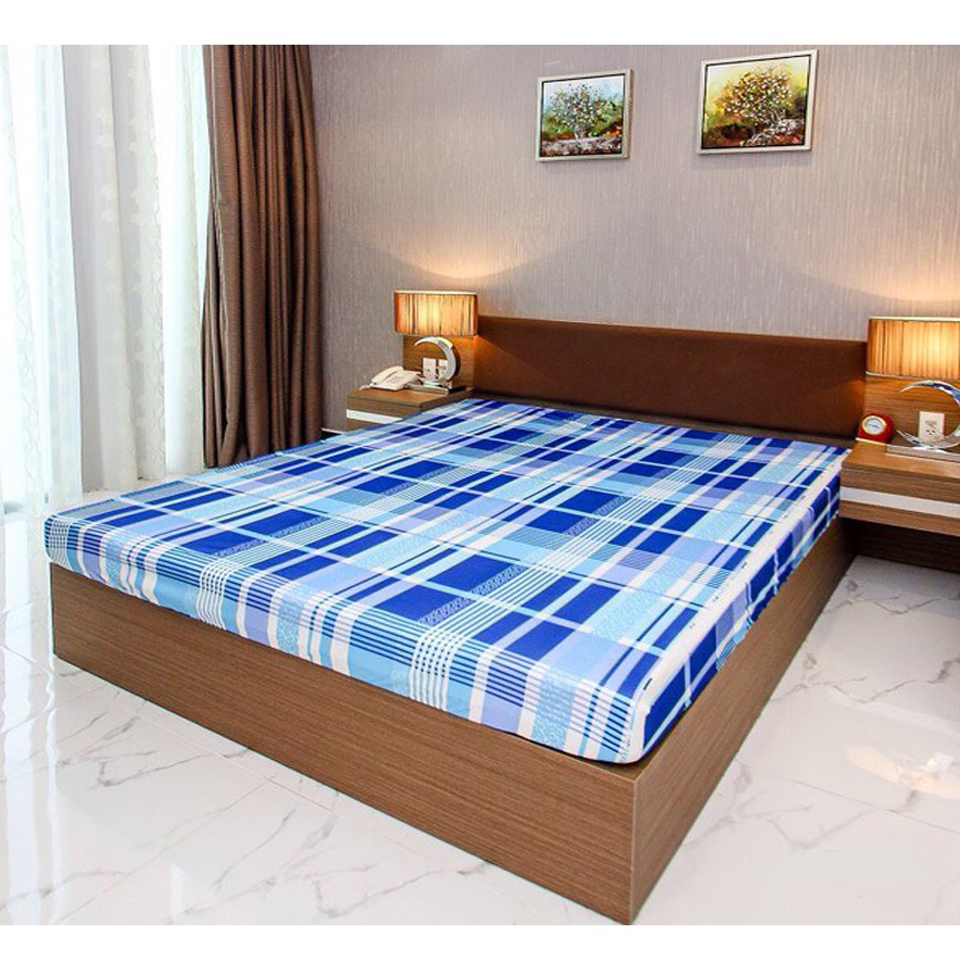 Áo Bọc Nệm 2 Mặt 1m6x2mx10cm Thun Lạnh Có Khóa Kéo ( Dày 1 Tấc) ( Giao Màu Ngẫu Nhiên )