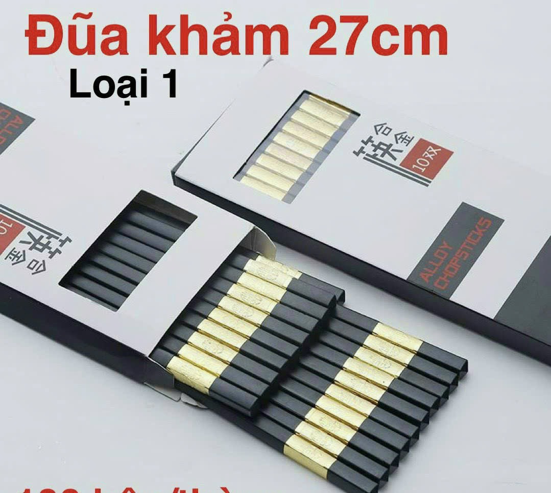 Set of 10 pairs high-grade gold alloy mosaic resin chopsticks