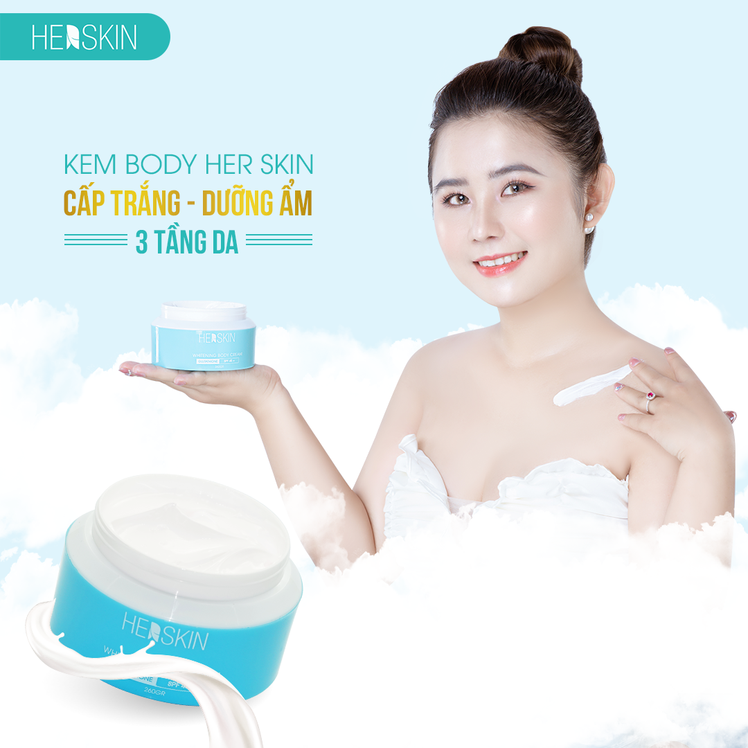 Kem Body Dưỡng Trắng Phân Tử Nước HERSKIN 260Gr