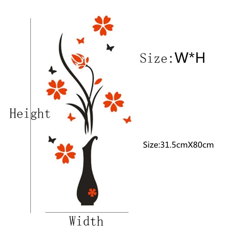 Chậu Hoa Mica 3D Dán Tường - DIY Trang Trí Nội Thất