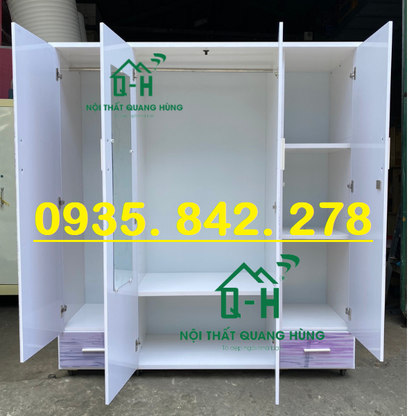 TỦ NHỰA ĐÀI LOAN 4 CÁNH CAO CẤP BAO LẮP RÁP