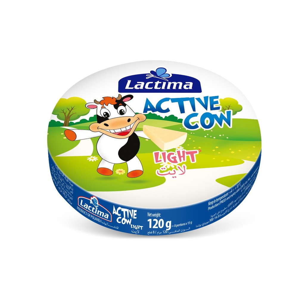 Phô Mai Vị Sữa Lactima Active Cow Hộp 120g 8 Miếng