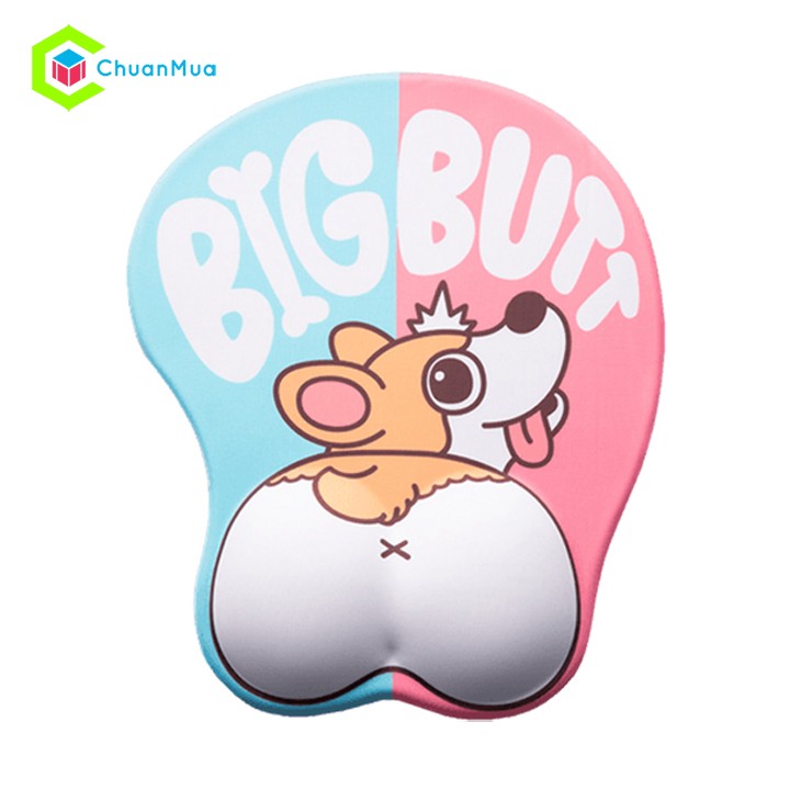 Mouse pads Silicon 3D butt puppy ultra cute big size, table mouse pad padded cartoon big butt shape cute anti-fatigue wrist | chuanmua PKB067