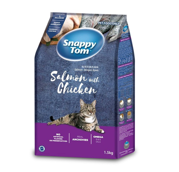 Hạt Snappy Tom mix cá cơm sấy khô cho mèo