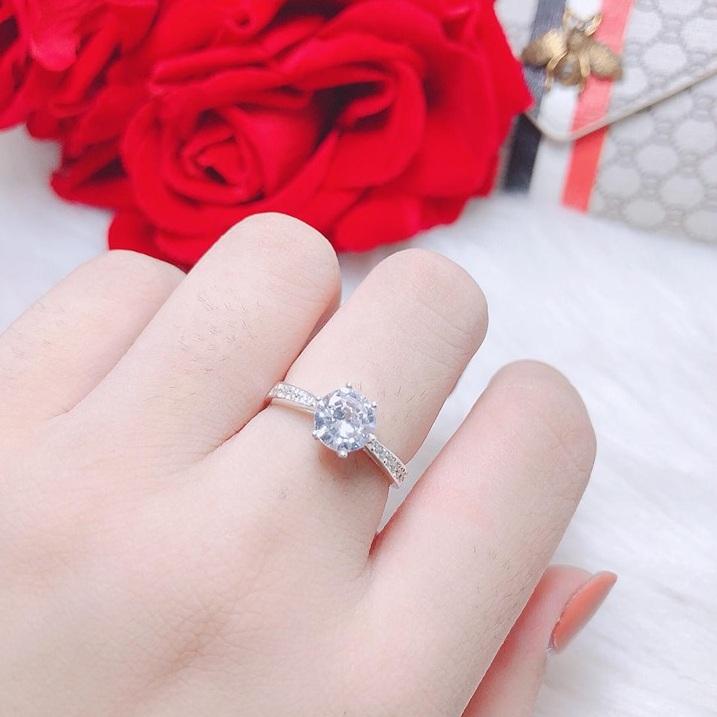 Nhẫn bạc đính đá ms40