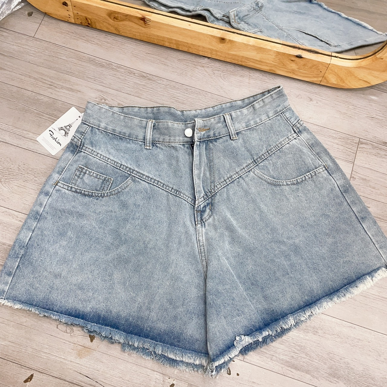 Quần Đùi Bò Cạp Cao Big Size Nữ,Quần Short Jean Bigsize Lưng Cao Dáng Xòe Chữ A Che Bụng Mã J5