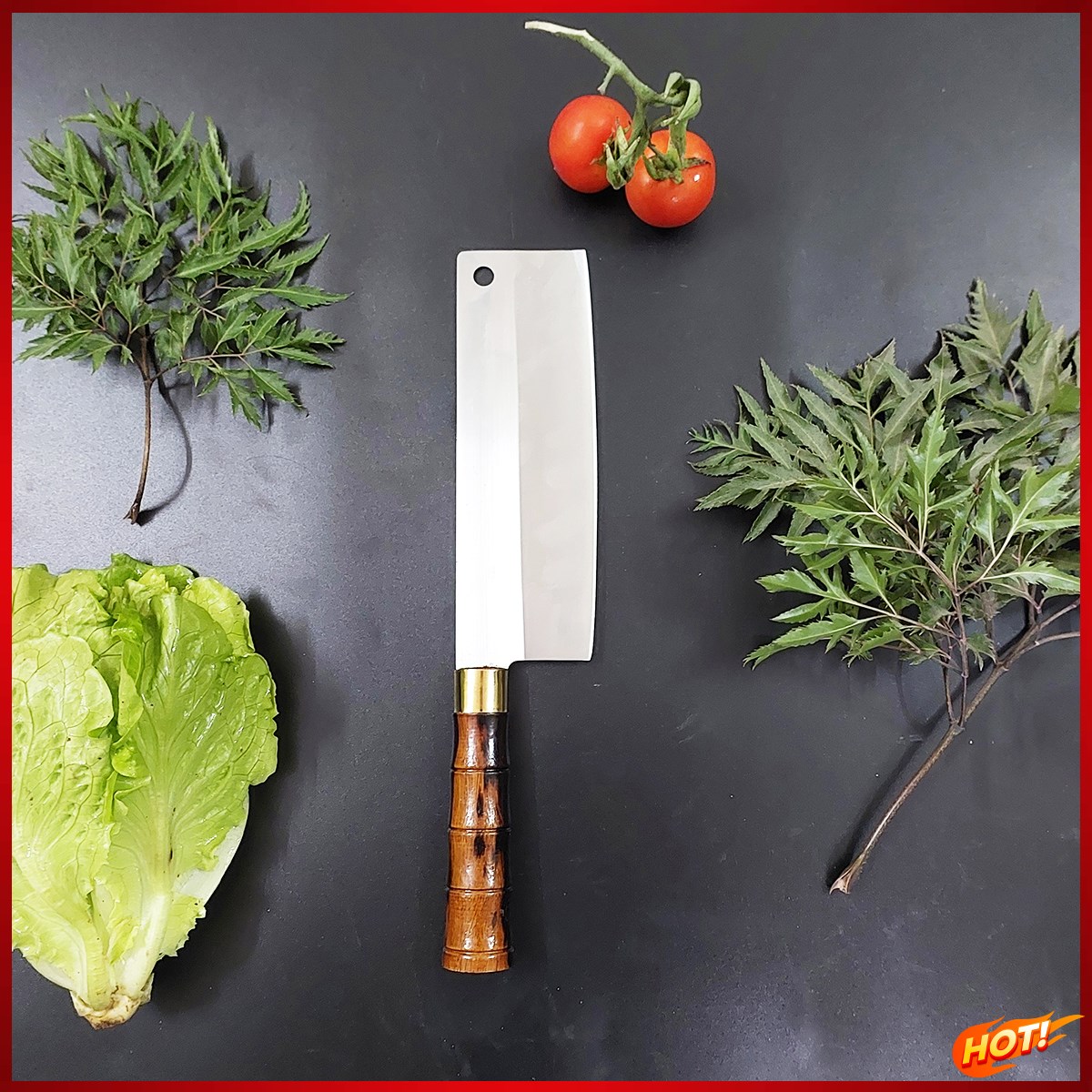 Dao thái thép trắng rèn thủ công ko han gỉ