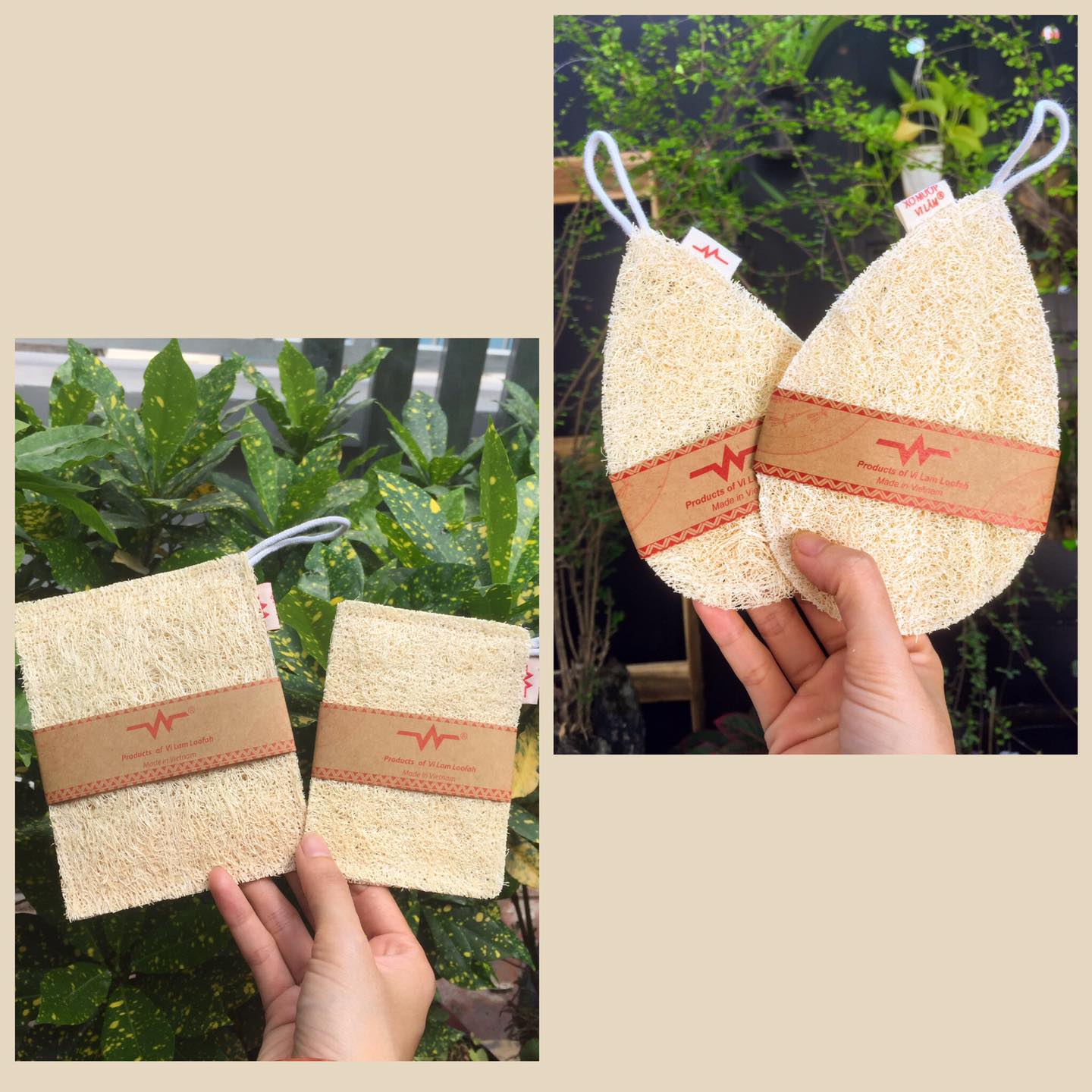 (VI LÂM) Set 2 Miếng rửa bát xơ mướp Sạch dầu mỡ, thân thiện với môi trường (Natural loofar dish clean) Koshka Home