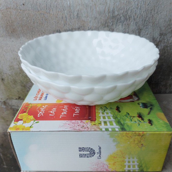 Set 02 Tô sứ ngọc cao cấp hoạ tiết siêu đẹp ngang 20cm