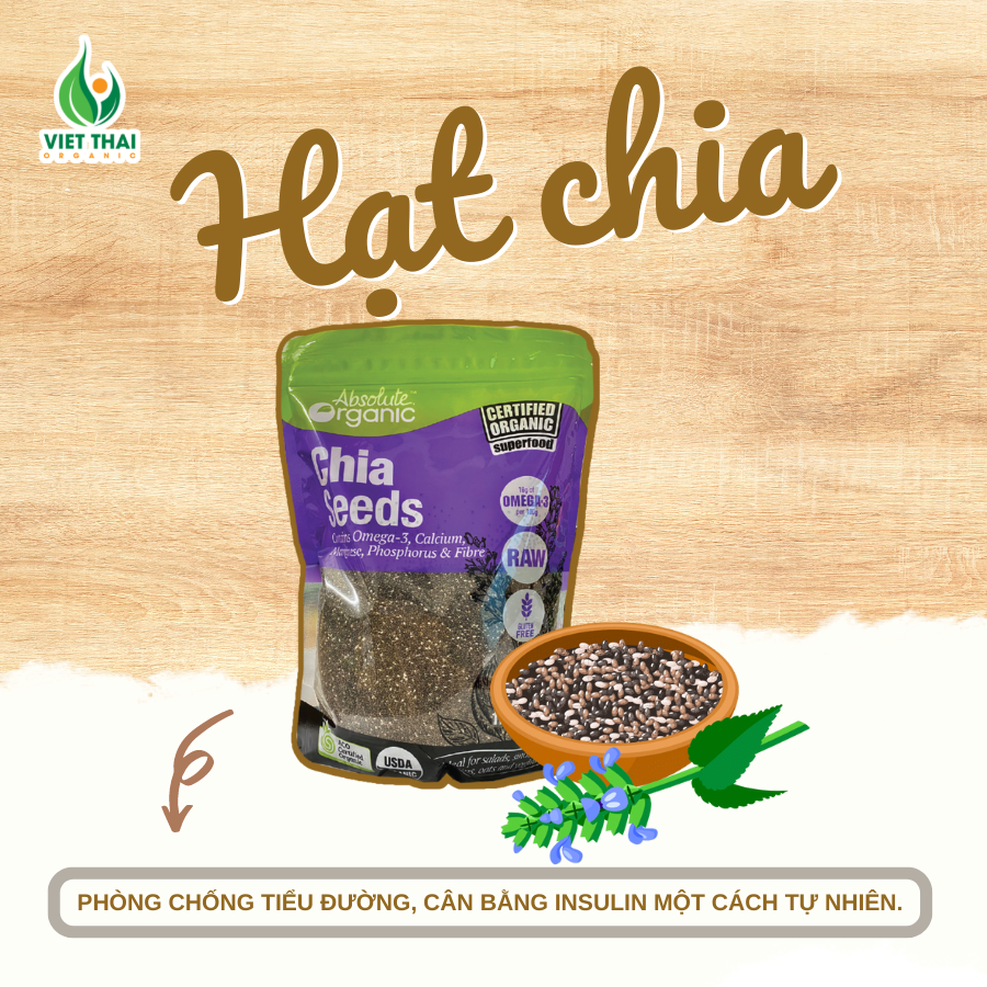 Hạt Chia [] Hạt Chia Úc Absolute Organic Mới  (1Kg) - Yêu Hạt