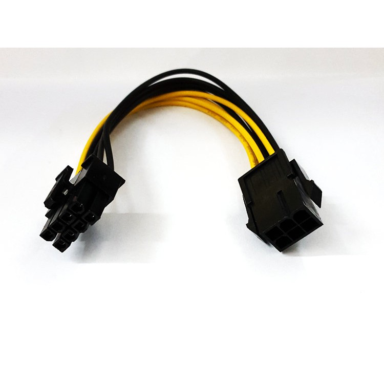 Cáp chuyển 6 pin VGA sang 8 pin VGA, Dây cáp chuyển đổi nguồn phụ 6 pin sang 8 pin VGA