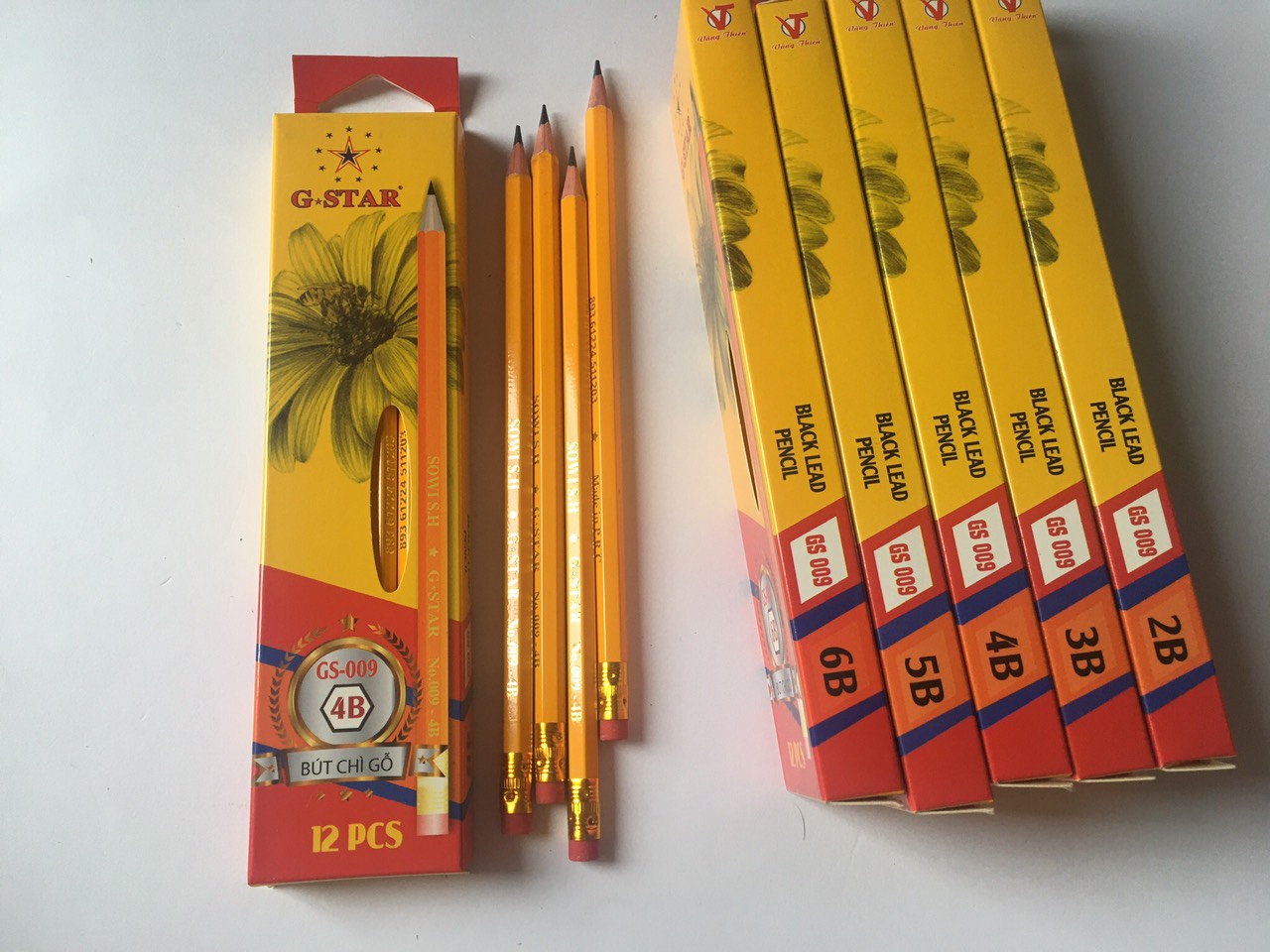 Hộp 12 bút chì Vàng GStar-2B-3B-4B-5B-6B - đồng giá